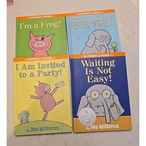 12345 Disney Mo Willems Elephant & Piggy Book Lot Bundle Of 4 Hard Cover Book